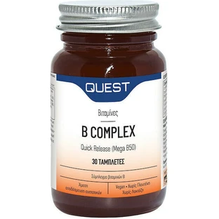 Quest B Complex Quick Release Mega B50 Витамин для энергии, иммунной и нервной системы 50 мг 30 таблеток