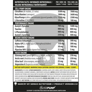 Genius Nutrition Warcry Pre Workout Supplement 400gr American Cola
