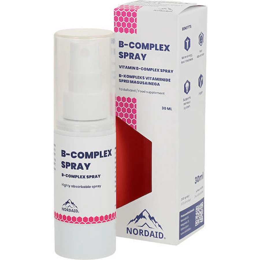 Витаминный спрей Nordaid B-Complex для энергии, укрепления иммунной и нервной систем 30 мл: цены и характеристики