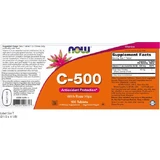 Now Foods C-500 с витаминами шиповника для поддержки иммунитета, кожи и антиоксидантного действия 500 мг 100 таблеток