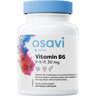 Osavi Vitamin B6 Вітамін для здоров'я нервової системи 30 мг 120 рослинних капсул