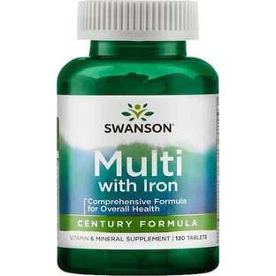 Swanson Century Formula Multi with Iron Мультивитамины для энергии, укрепления иммунитета и антиоксидантного действия 130 капс
