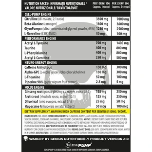 Genius Nutrition Warcry Pre Workout Supplement 400gr Fruit Extraterestre
