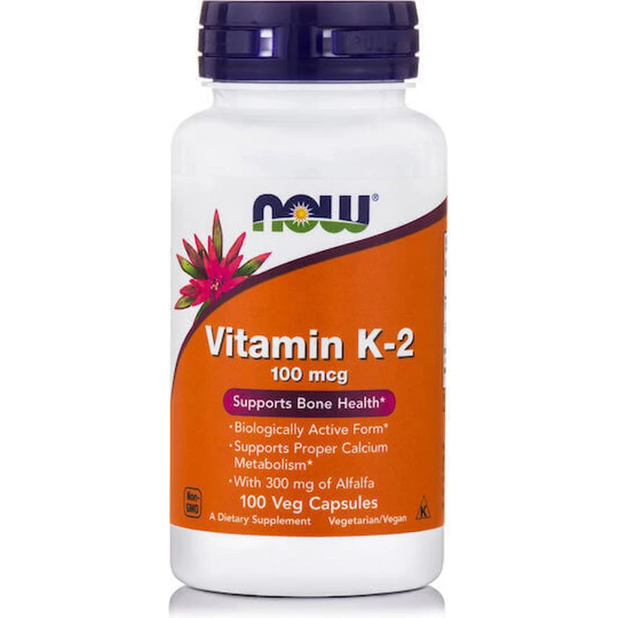 Now Foods Вітамін К-2 Яєчне здоров'я Вітамін К-2 100мкг 100 рослинних 100 капсул: ціни та характеристики