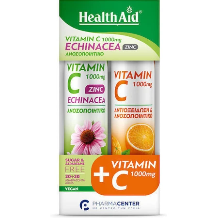 Health Aid Вітамін С Вітамін для підтримки імунітету, шкіри та антиоксидантної дії 1000мг апельсин 2 х 10 шипучих таблеток: ціни та характеристики