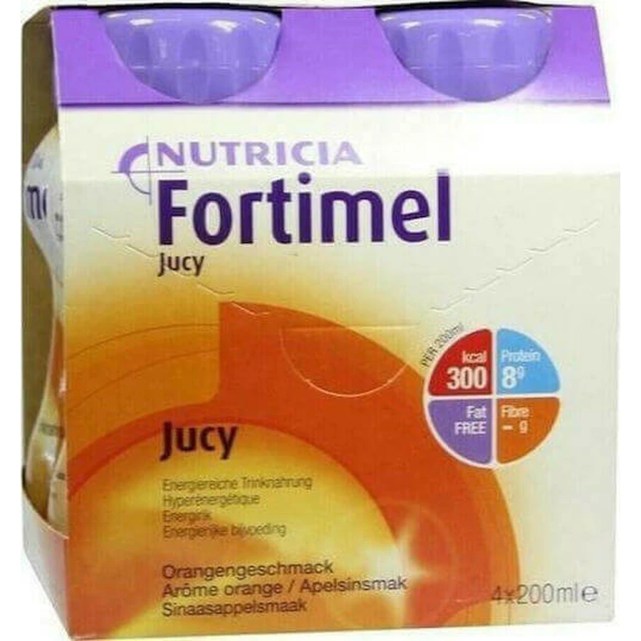Nutricia Fortimel Jucy Jucy Специальная пищевая добавка 4 х 50 мл Апельсин: цены и характеристики