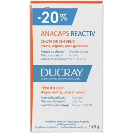 Ducray Anacaps Anacaps Reactiv Спеціальна харчова добавка 30 капс.: ціни та характеристики