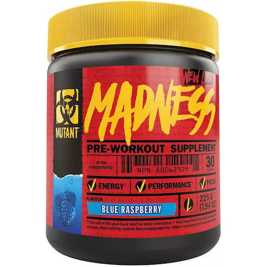 Mutant Madness Pre Workout Supplement 270гр 30 порций Blue Raspberry: цены и характеристики