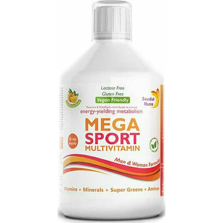 Swedish Nutra Mega Sport Multivitamin Мультивитамины для энергии, укрепления иммунитета и нервной системы Апельсин 500 мл: цены и характеристики