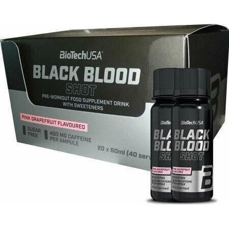 Biotech USA Black Blood Shot Pre Workout Supplement 20 x 3ml Grepfruit Pink: цены и характеристики