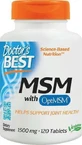 Doctor's Best MSM з добавкою для здоров'я суглобів та кісток OptiMSM 1500 мг 120 таб.