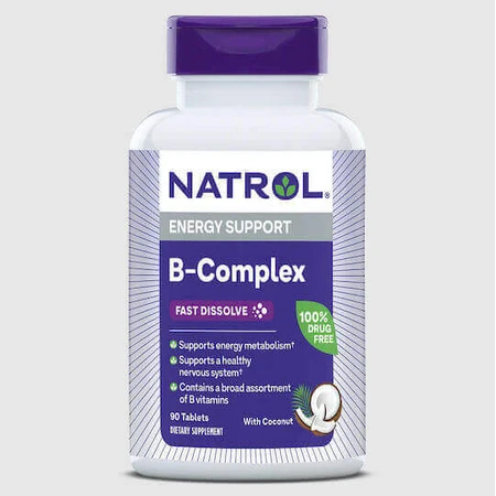 Natrol B-комплекс вітамінів для швидкого розчинення для зміцнення енергії, імунітету та нервової системи з кокосовим горіхом 90 таблеток: ціни та характеристики