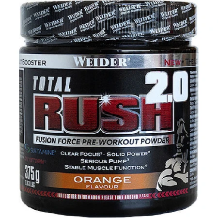Weider Total Rush 2.0 Pre Workout Supplement 375gr Orange: цены и характеристики