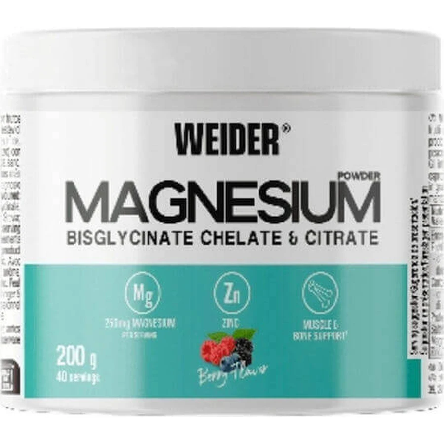 Weider Magnesium Powder 250mg 200gr Magnesium Powder 250mg 200gr Berry Fruit Flavour: цены и характеристики