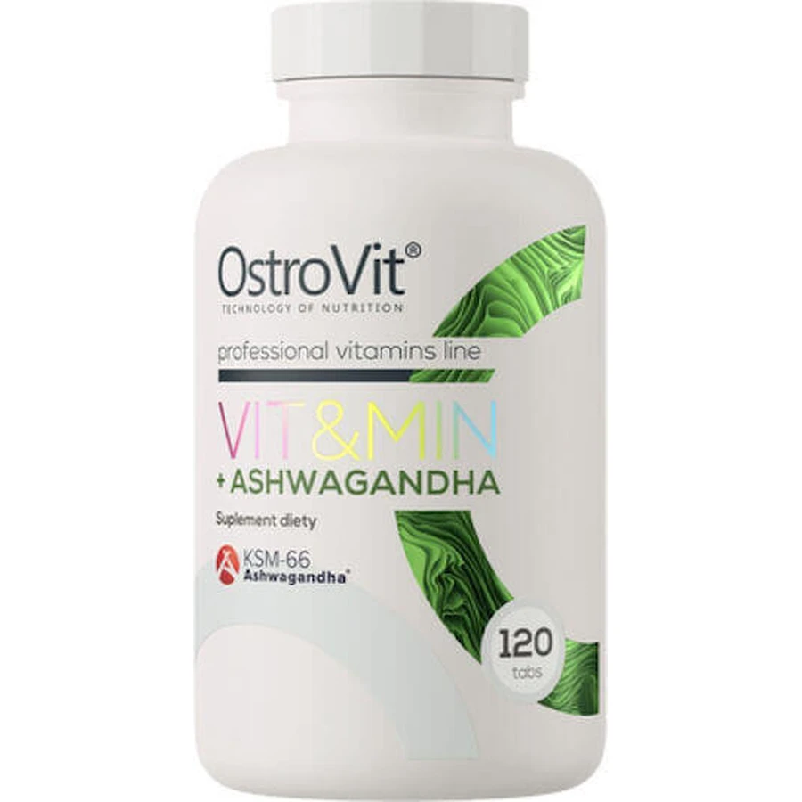 Полівітамінний комплекс OstroVit Vit&Min + Ашвагандха 120 таблеток: ціни та характеристики
