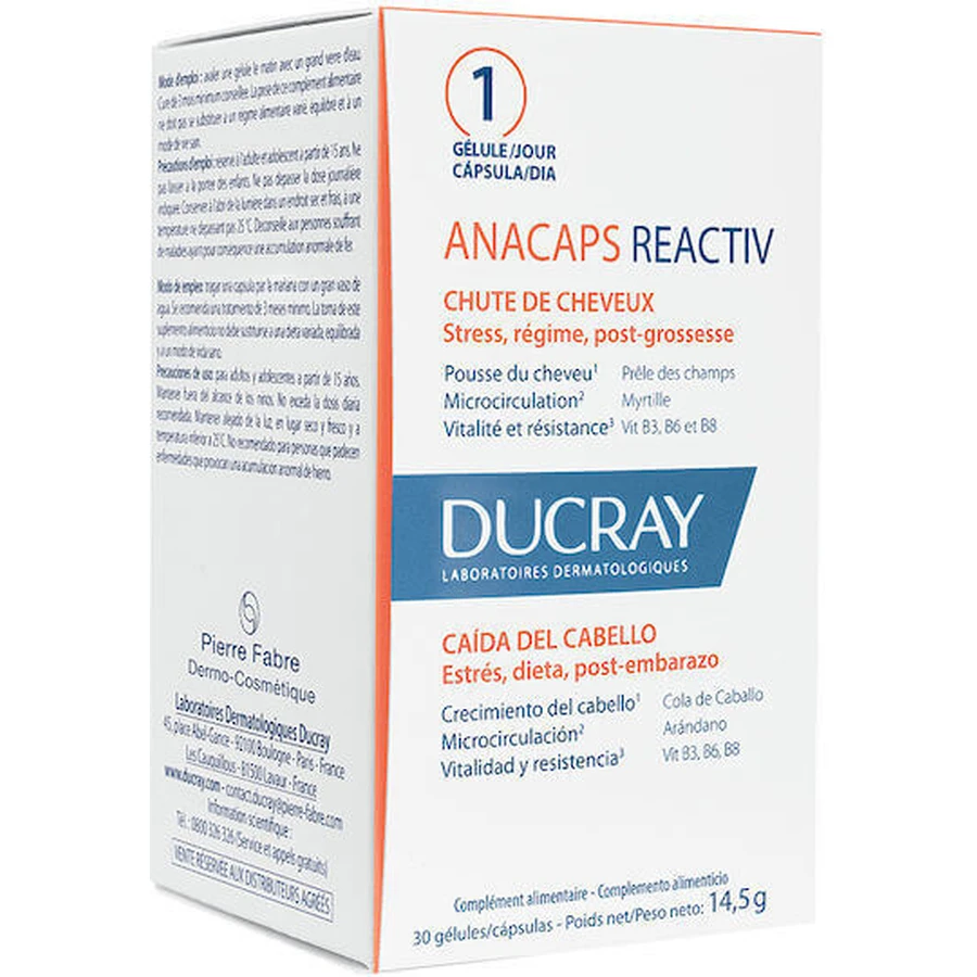 Ducray Anacaps Anacaps Reactiv Спеціальна харчова добавка 30 капс.: ціни та характеристики