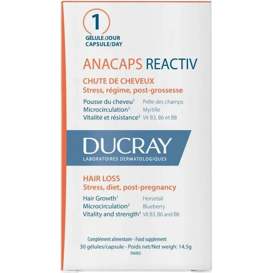 Ducray Anacaps Anacaps Reactiv Спеціальна харчова добавка 30 капс.: ціни та характеристики