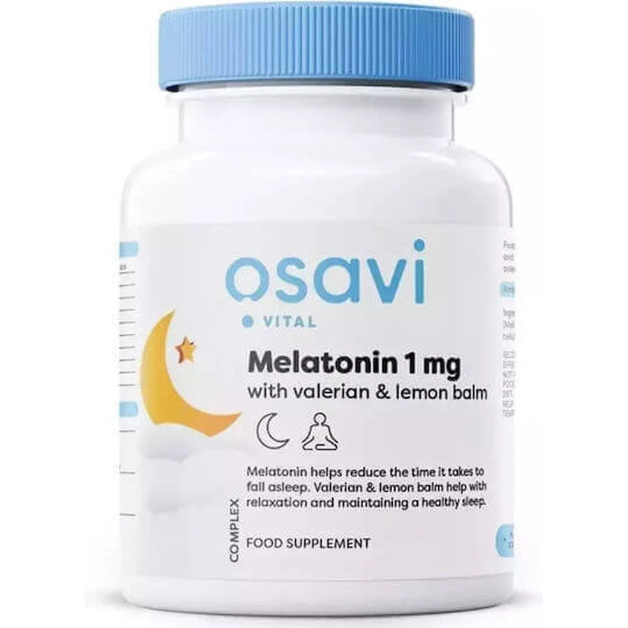 Osavi Melatonin with Valerian & Lemon Balm Sleep Supplement 60 растительных капсул: цены и характеристики
