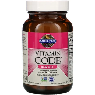 Garden Of Life Vitamin Code Сырой витамин B-12 для здоровья нервной системы 30 растительных капсул