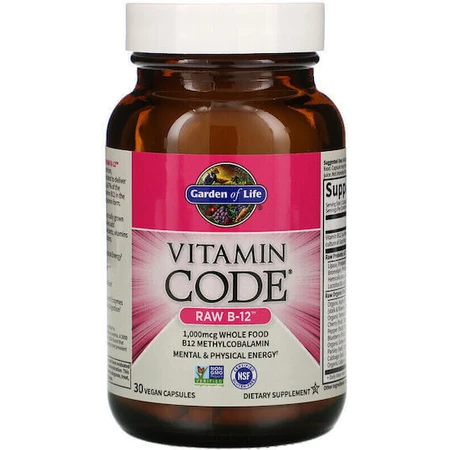 Garden Of Life Vitamin Code Сырой витамин B-12 для здоровья нервной системы 30 растительных капсул: цены и характеристики