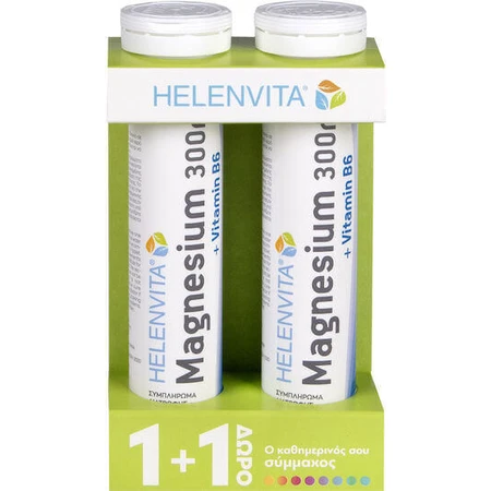 Helenvita Магній 300 мг + Вітамін В6 40 шипучих таблеток Апельсин Зі смаком апельсина: ціни та характеристики
