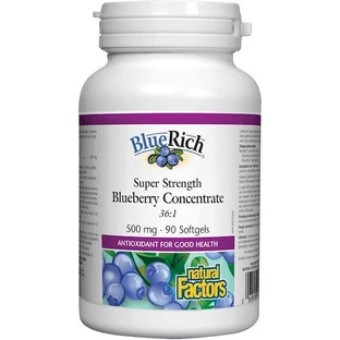 Natural Factors BlueRich 500 мг концентрат чорниці , 90 м'яких капсул