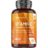 WeightWorld Вітамін С з шипшиною та біофлавоноїдами Вітамін для підтримки імунітету, шкіри та антиоксидантної дії 1000 мг 180 таблеток