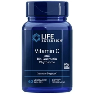 Life Extension Vitamin C & Bio-Quercetin Phytosome Фитосомальный витамин для укрепления иммунной системы, кожи и антиоксидантного действия 1000 мг фитосомальный 60 таблеток