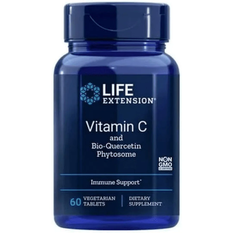 Life Extension Vitamin C & Bio-Quercetin Phytosome Фитосомальный витамин для укрепления иммунной системы, кожи и антиоксидантного действия 1000 мг фитосомальный 60 таблеток: цены и характеристики