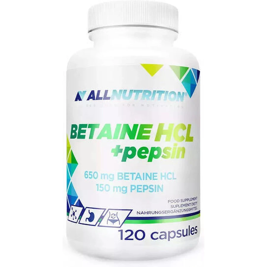 Харчова добавка AllNutrition Бетаїн HCL + пепсин Спеціальна спеціальна харчова добавка 120 капс.: ціни та характеристики