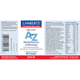 Lamberts A to Z Multivitamins Мультивитамины для энергии, укрепления иммунной системы и здоровья яиц Мультивитамины и минералы 60 таблеток