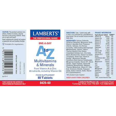 Lamberts A to Z Multivitamins Мультивитамины для энергии, укрепления иммунной системы и здоровья яиц Мультивитамины и минералы 60 таблеток: цены и характеристики