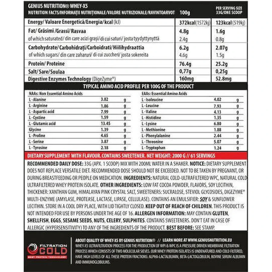 Genius Nutrition Whey-X5 Сывороточный протеин со вкусом карамельного шоколада 2 кг: цены и характеристики