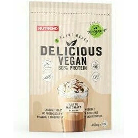 Nutrend Delicious Смачний веганський протеїн без глютену та лактози з ароматизованим латте маккіато 450гр: ціни та характеристики