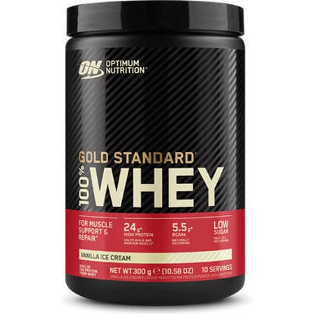 Optimum Nutrition 100% Whey Protein Сироватковий протеїн зі смаком ванільного морозива 300гр: ціни та характеристики