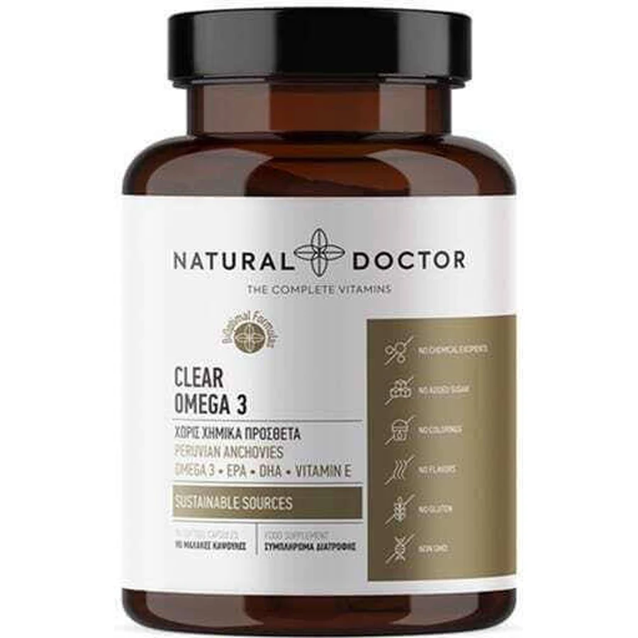 Natural Doctor Clear Омега 3 риб'ячий жир 90 рослинних капсул без смаку: ціни та характеристики