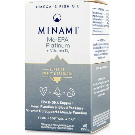 Риб'ячий жир Minami MorEPA Platinum & Vitamin D3 60 м'яких гелів без смаку: ціни та характеристики