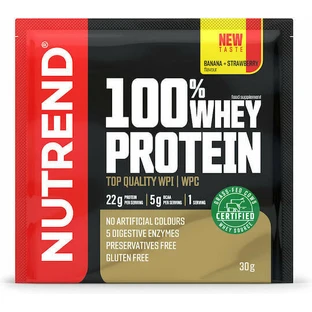 Nutrend 100% сироватковий протеїн Сироватковий протеїн без глютену з полунично-банановим смаком 30гр