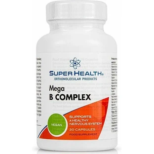 Комплекс вітамінів групи В Super Health Mega B для підтримки енергії, імунітету та нервової системи 30 капс.