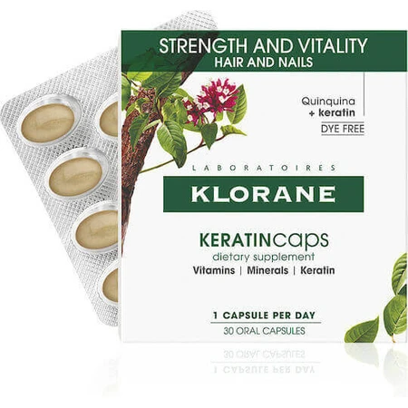 Спеціальна харчова добавка Klorane KeratinCaps 30 капсул: ціни та характеристики