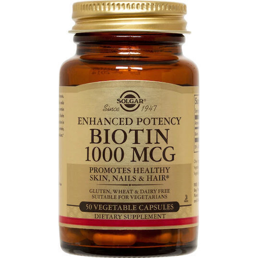 Solgar Enchanced Potency Biotin Витамин для волос, кожи и ногтей 1000 мкг 50 растительных капсул: цены и характеристики