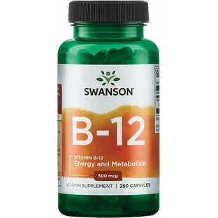 Swanson B-12 Витамин для здоровья нервной системы 500 мкг 250 капс