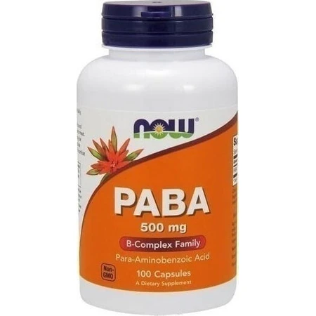 Now Foods PABA Витамин для энергии, укрепления иммунной и нервной систем 500 мг 100 капс: цены и характеристики