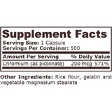 Pure Nutrition Піколінат хрому 200мкг 100 капсул