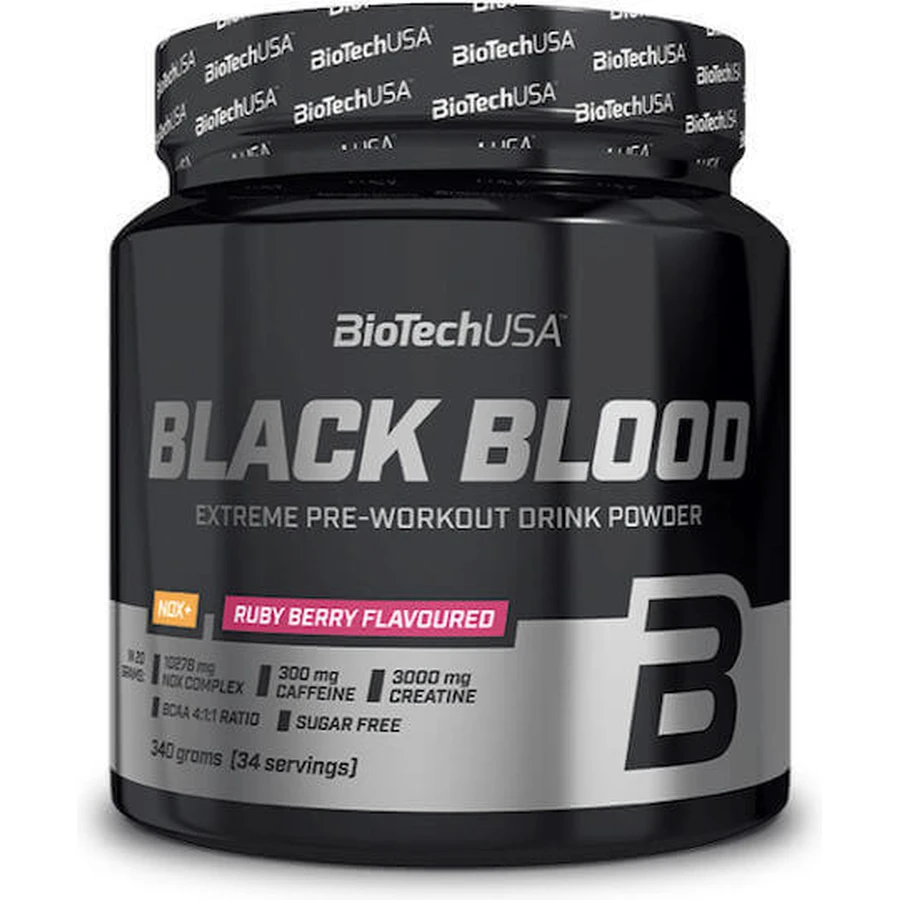 Biotech USA Black Blood Nox+ Предтреніровочна добавка 340гр рубінова ягода: ціни та характеристики