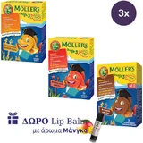 Дитячі Омега-3 жуйки Moller's зі смаком апельсина, лимона, коли та полуниці від Moller's