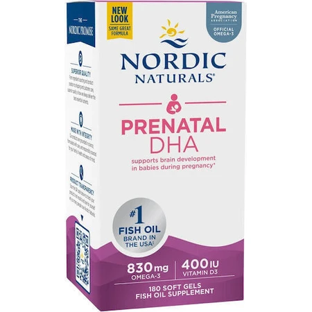 Nordic Naturals Пренатальний ДГК 830 мг Омега 3 та риб'ячий жир D3 400iU 830 мг 180 м'яких гелів без смаку: ціни та характеристики