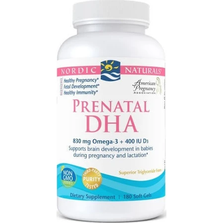 Nordic Naturals Пренатальний ДГК 830 мг Омега 3 та риб'ячий жир D3 400iU 830 мг 180 м'яких гелів без смаку: ціни та характеристики