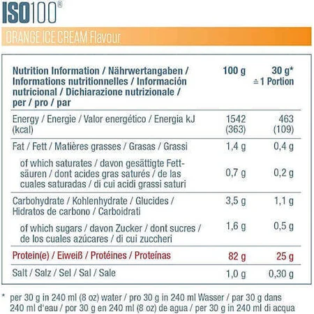 Dymatize ISO 100 Гідролізований сироватковий протеїн без глютену зі смаком апельсинового морозива 2,264 кг: ціни та характеристики