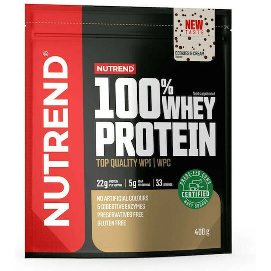 Nutrend 100% сироватковий протеїн Сироватковий протеїн без глютену зі смаком печива та вершків 400гр: ціни та характеристики
